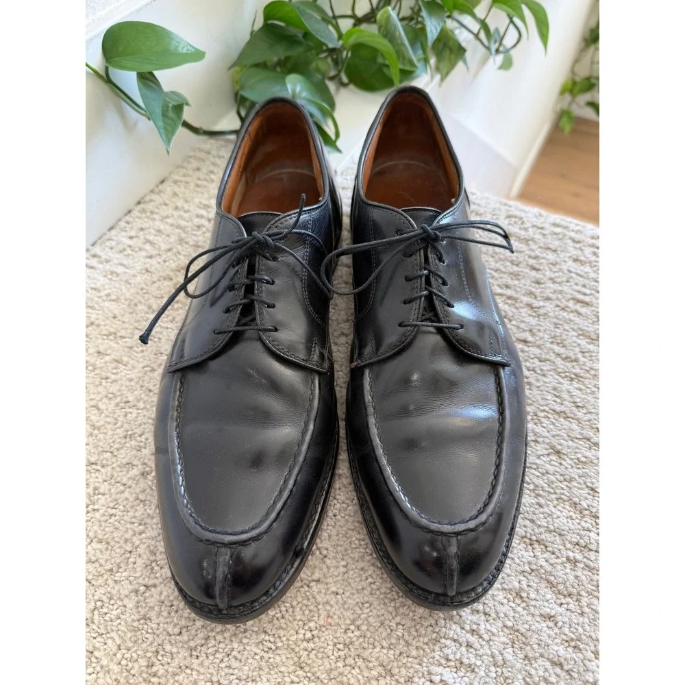 Allen Edmonds Bradley Split Toe Oxford Men 13 D Black Leather Dress Shoes USA